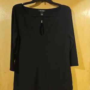 White House Black Market Black Top with Keyhole Detail